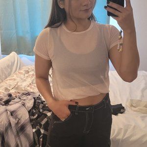 Forvever21 pink mesh t-shirt